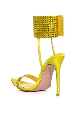 AZALEA WANG GRIFFON EMBELLISHED STILETTO SANDAL -AKIRA salestore azalea wang griffon embellished stiletto sandal yellow 4 4