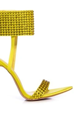 AZALEA WANG GRIFFON EMBELLISHED STILETTO SANDAL -AKIRA salestore azalea wang griffon embellished stiletto sandal yellow 5 5