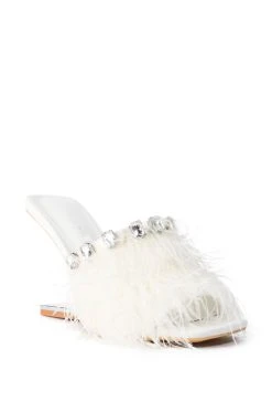 Alternative view of AZALEA WANG HARTFORD SANDAL WITH FEATHERS IN WHITE