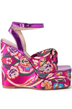 Alternative view of AZALEA WANG HAYDEN BROCADE WEDGE SANDAL