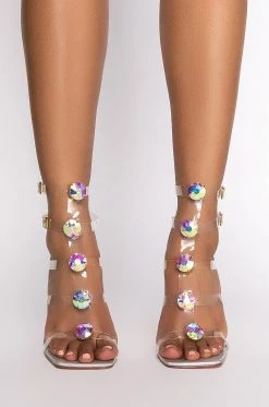 Alternative view of AZALEA WANG HEART BREAKER STILETTO SANDAL IN HOLOGRAM