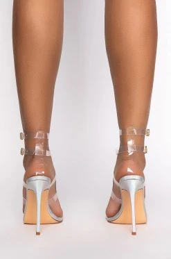 AZALEA WANG HEART BREAKER STILETTO SANDAL IN HOLOGRAM -AKIRA salestore azalea wang heart breaker stiletto sandal in hologram hologram 4 4