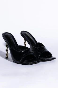 Alternative view of AZALEA WANG HEARTS RACING STILETTO SANDAL IN BLACK