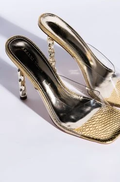 AZALEA WANG HEARTS RACING STILETTO SANDAL IN GOLD -AKIRA salestore azalea wang hearts racing stiletto sandal in gold gold 6 6