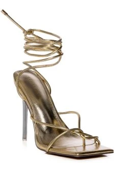 Alternative view of AZALEA WANG HYPER STILETTO SANDAL IN GOLD