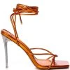 AZALEA WANG HYPER STILETTO SANDAL IN ORANGE