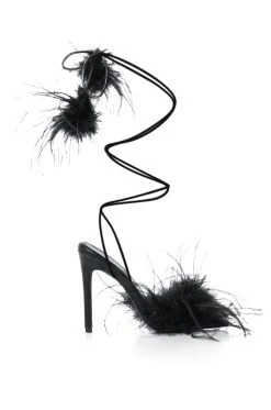 Alternative view of AZALEA WANG IM THAT GIRL FEATHER SANDAL IN BLACK