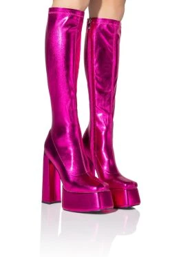 AZALEA WANG I'M THAT GIRL METALLIC PLATFORM BOOT