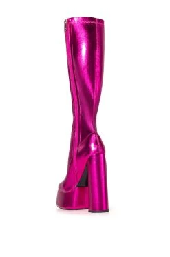 AZALEA WANG I'M THAT GIRL METALLIC PLATFORM BOOT -AKIRA salestore azalea wang im that girl metallic platform boot pink 4 4