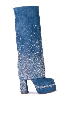 Alternative view of AZALEA WANG INVISIBLE DENIM BOOT WITH DIAMONDS