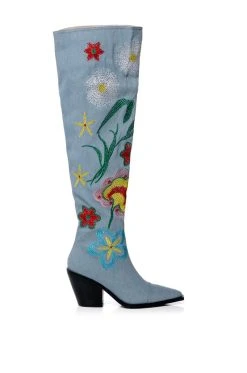 Alternative view of AZALEA WANG IZARA OVER THE KNEE BOOT IN DENIM