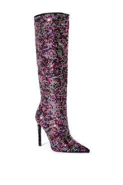 AZALEA WANG IZZY EMBELLISHED BOOT IN MULTI -AKIRA salestore azalea wang izzy embellished boot in multi multi 3 3