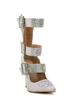 AZALEA WANG JENNA BELTED RHINESTONE EMBELLISHED PUMP IN SILVER 7 AZALEA WANG JENNA BELTED RHINESTONE EMBELLISHED PUMP IN SILVER -AKIRA salestore azalea wang jenna belted rhinestone embellished pump in silver silver 3 3