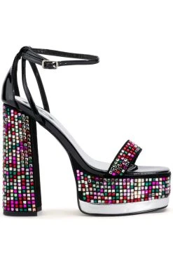 Alternative view of AZALEA WANG JESSIE EMBELLISHED CHUNKY SANDAL IN MULTI