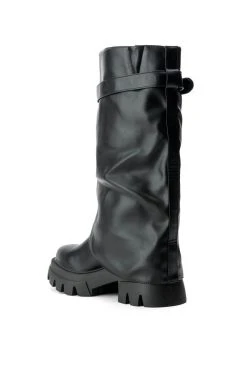 AZALEA WANG JET FOLD OVER FLATFORM BOOT IN BLACK -AKIRA salestore azalea wang jet fold over flatform boot in black black 4 4