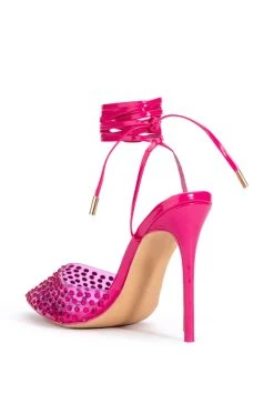 AZALEA WANG JUICY STILETTO PUMP WITH BLING IN FUCHSIA -AKIRA salestore azalea wang juicy stiletto pump with bling in fuchsia fuchsia 4 4