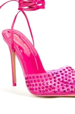 AZALEA WANG JUICY STILETTO PUMP WITH BLING IN FUCHSIA -AKIRA salestore azalea wang juicy stiletto pump with bling in fuchsia fuchsia 5 5