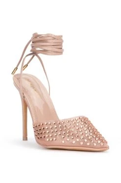 AZALEA WANG JUICY STILETTO PUMP WITH BLING IN NUDE -AKIRA salestore azalea wang juicy stiletto pump with bling in nude nude 3 3