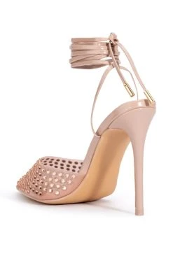 AZALEA WANG JUICY STILETTO PUMP WITH BLING IN NUDE -AKIRA salestore azalea wang juicy stiletto pump with bling in nude nude 4 4