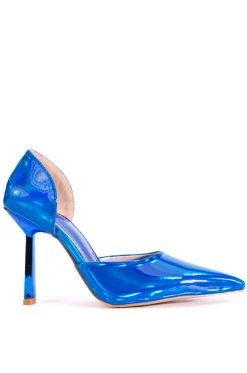 Alternative view of AZALEA WANG JUNO HOLOGRAPHIC STILETTO PUMP IN BLUE