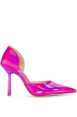 Alternative view of AZALEA WANG JUNO HOLOGRAPHIC STILETTO PUMP IN PINK