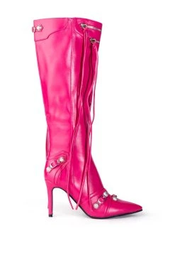AZALEA WANG JUST FOR YOU STILETTO BOOT IN FUCHSIA