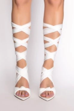 Alternative view of AZALEA WANG KEEP IT SIMPLE STILETTO SANDAL IN WHITE
