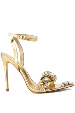 Alternative view of AZALEA WANG KEEP IT SWEET STILETTO SANDAL IN GOLD