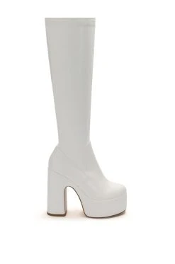 Alternative view of AZALEA WANG LET'S GO PARTY PU CHUNKY PLATFORM BOOT IN WHITE