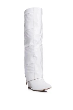 AZALEA WANG LIKE RAIN IN THE SUN WEDGE BOOT IN WHITE -AKIRA salestore azalea wang like rain in the sun wedge boot in white white 3 3