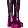 AZALEA WANG LILIANA CHUNKY WESTERN PLATFORM BOOT IN PINK