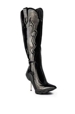 Alternative view of AZALEA WANG LONDON WESTERN BOOT IN BLACK