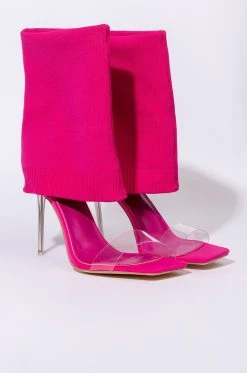 AZALEA WANG LOVE ME LIKE YOU DO STILETTO SANDAL IN FUCHSIA -AKIRA salestore azalea wang love me like you do stiletto bootie in fuchsia fuchsia 4 4