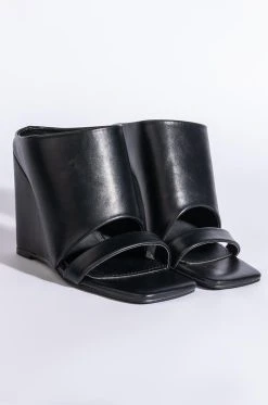 AZALEA WANG LOVE ME TENDER SQUARE TOE WEDGE SANDAL IN BLACK -AKIRA salestore azalea wang love me tender square toe wedge sandal in black black 4 4