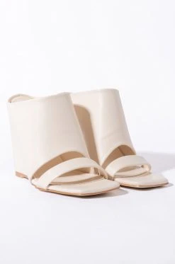 AZALEA WANG LOVE ME TENDER SQUARE TOE WEDGE SANDAL IN BONE -AKIRA salestore azalea wang love me tender square toe wedge sandal in bone bone 4 4