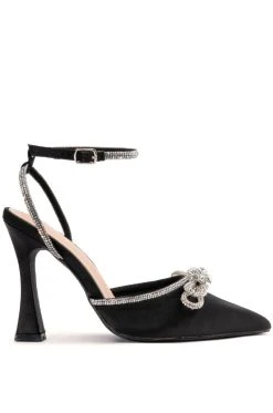 Alternative view of AZALEA WANG LOVER GIRL RHINESTONE BOW EMBELLISHED STILETTO PUMP IN BLACK