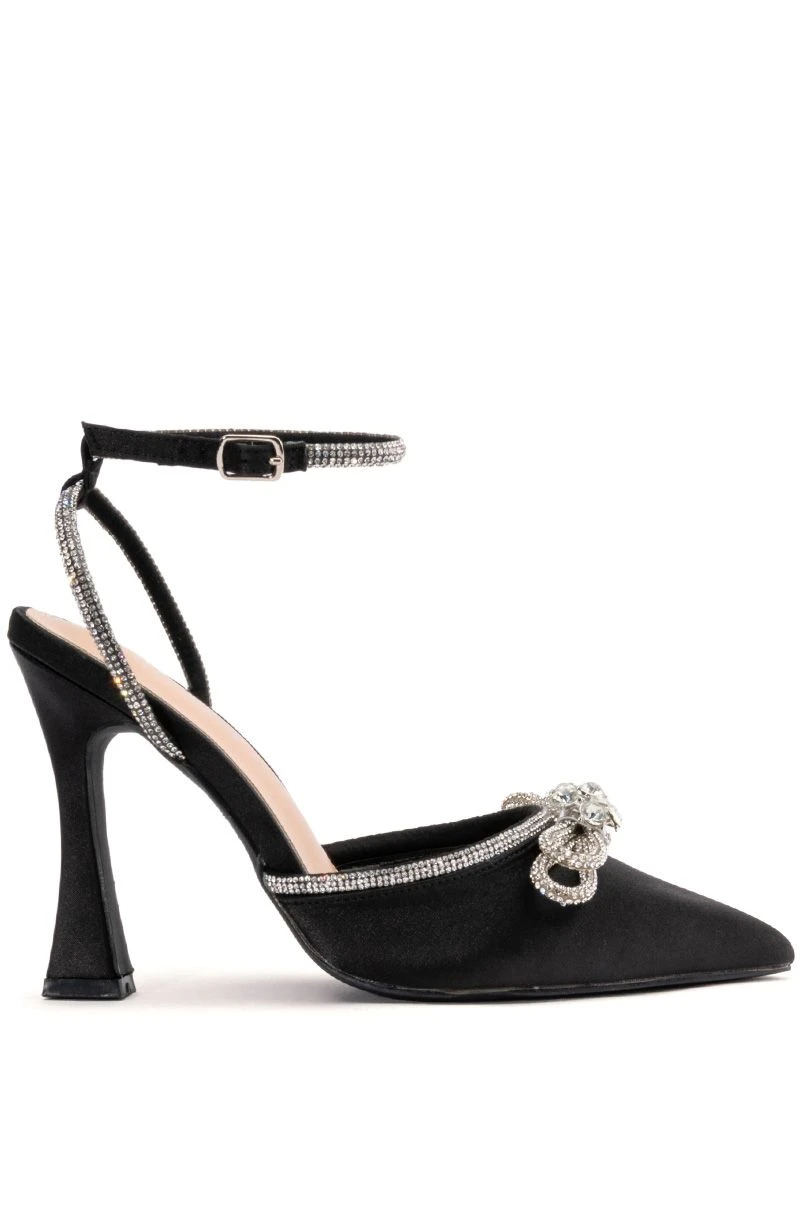 AZALEA WANG LOVER GIRL RHINESTONE BOW EMBELLISHED STILETTO PUMP IN BLACK 2 AZALEA WANG LOVER GIRL RHINESTONE BOW EMBELLISHED STILETTO PUMP IN BLACK - Image 2