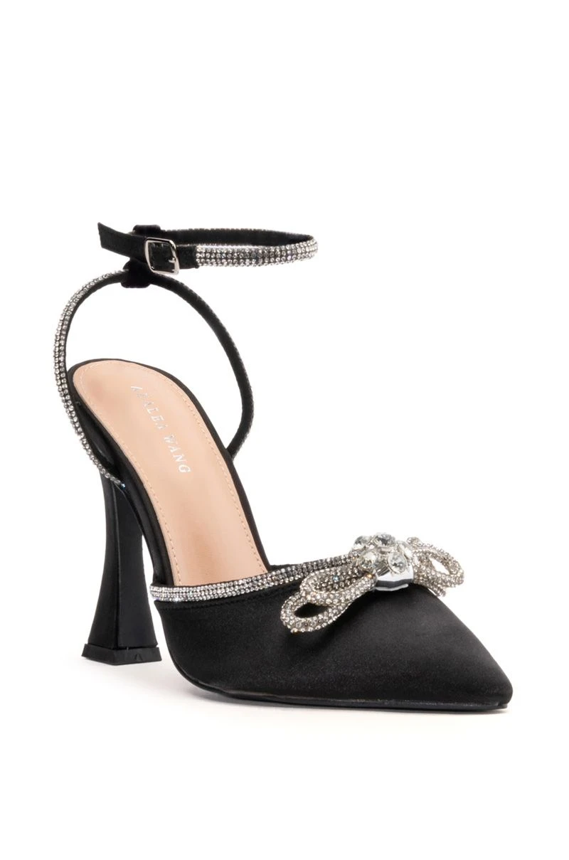 AZALEA WANG LOVER GIRL RHINESTONE BOW EMBELLISHED STILETTO PUMP IN BLACK 3 AZALEA WANG LOVER GIRL RHINESTONE BOW EMBELLISHED STILETTO PUMP IN BLACK - Image 3