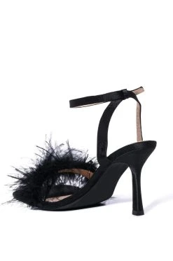 AZALEA WANG LUCINDA FEATHER SANDAL -AKIRA salestore azalea wang lucinda feather sandal black 4 4