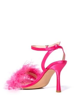 AZALEA WANG LUCINDA FEATHER SANDAL -AKIRA salestore azalea wang lucinda feather sandal pink 4 4