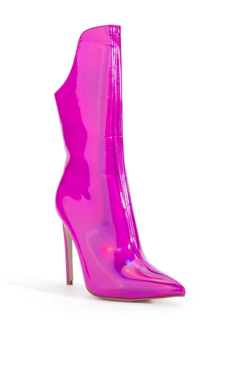 AZALEA WANG MAKE MY HEART SKIP A BEAT HOLOGRAPHIC STILETTO BOOTIE IN PINK 3 AZALEA WANG MAKE MY HEART SKIP A BEAT HOLOGRAPHIC STILETTO BOOTIE IN PINK - Image 3