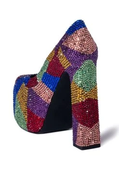 AZALEA WANG MARGARET EMBELLISHED PUMP IN MULTI -AKIRA salestore azalea wang margaret embellished pump in multi multi 4 4