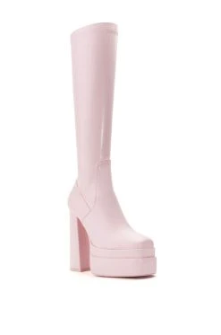 Alternative view of AZALEA WANG MAXINE CHUNKY PLATFORM BOOT WITH 4 WAY STRETCH IN PINK