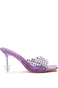Alternative view of AZALEA WANG MINNIE STAR HEEL EMBELLISHED MULE IN PURPLE