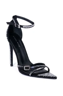 AZALEA WANG MIRIN EMBELLISHED CHUNKY STRAP SANDAL IN BLACK -AKIRA salestore azalea wang mirin embellished chunky strap sandal in black black 3 3