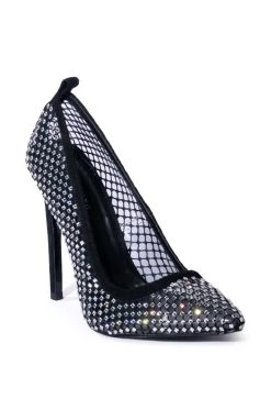 Alternative view of AZALEA WANG MOST FAMOUS MESH EMBELLISHED PUMP IN BLACK