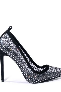 AZALEA WANG MOST FAMOUS MESH EMBELLISHED PUMP IN BLACK -AKIRA salestore azalea wang most famous mesh embellished pump in black black 5 5