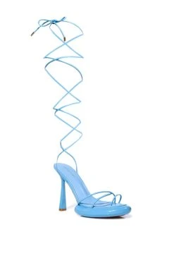 AZALEA WANG MY POWER STRAPPY SANDAL IN BLUE -AKIRA salestore azalea wang my power strappy sandal in blue blue 4 4 c1