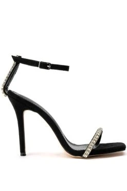 Alternative view of AZALEA WANG MYSTIFY RHINESTONE STILETTO SANDAL IN BLACK SUEDE