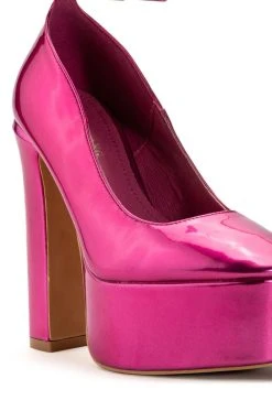 AZALEA WANG NIGHT MOVES PLATFORM PUMP IN FUCHSIA -AKIRA salestore azalea wang night moves platform pump in fuchsia fuchsia 5 5